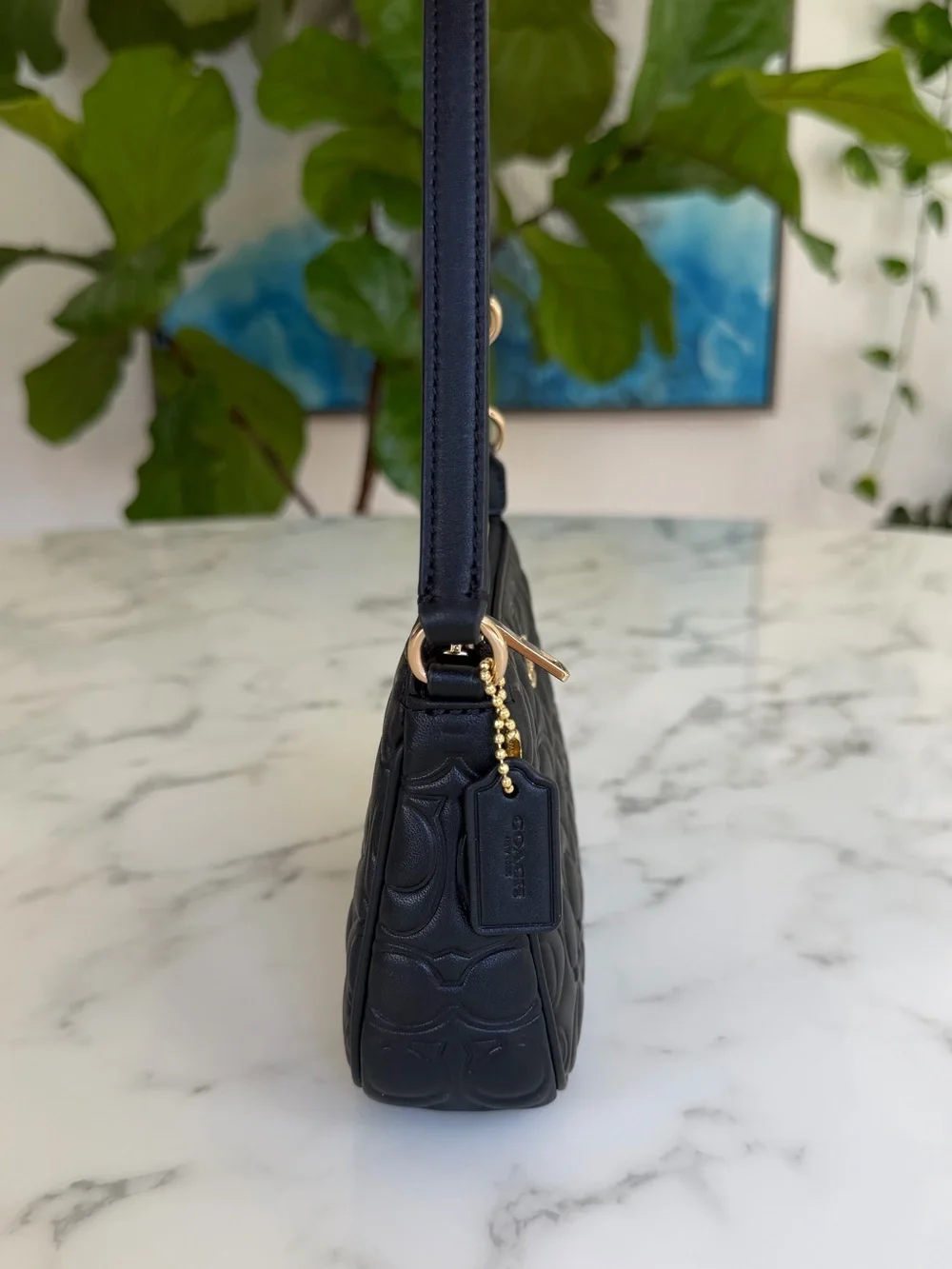 Coach Nolita 19 In Signature Leather CZ456 Black Mini Shoulder Bag Wristlet